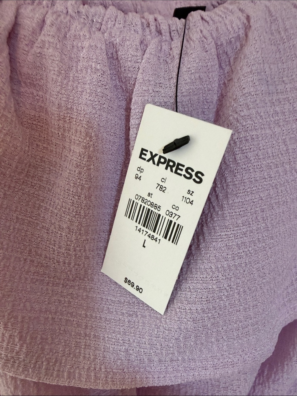 Express Lilac Off-Shoulder Ruffle Mini Dress - Picture 2 of 4